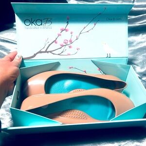 OKA B Nude/Tan Ballet Flats